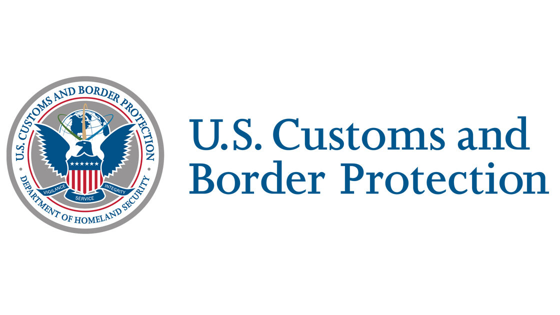 Official logo and typography of U.S. Customs and Border Protection on a white background.